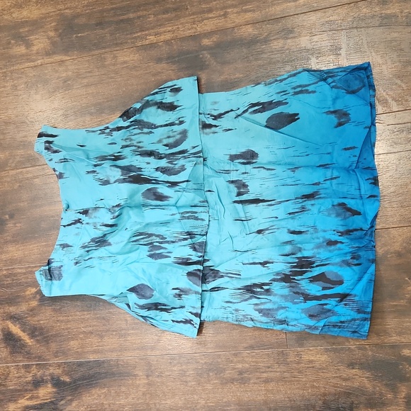 ⚠CABI Serene layered ombre tank M abstract watercolor animal print silk top #142 - Picture 5 of 7
